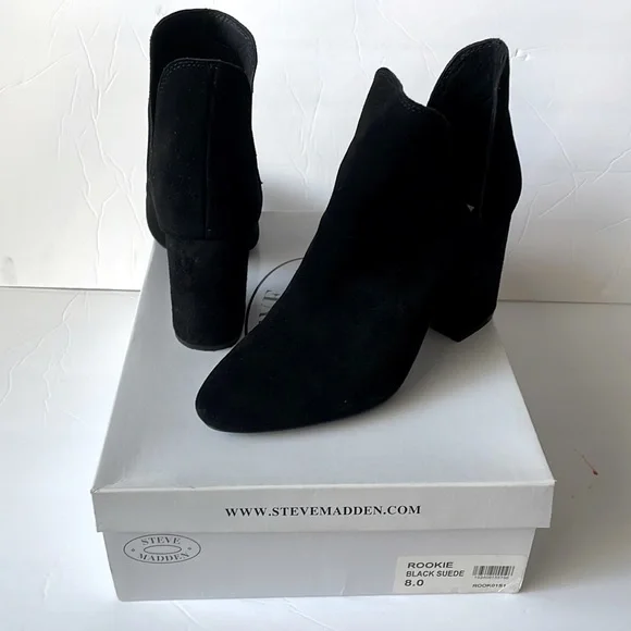Steve madden rookie black suede cheap